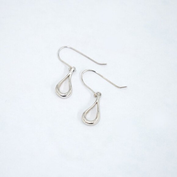 Tiffany & Co. Open TearDrop Earrings Silver 925 Peretti Auth w/Bag #1358 - Picture 5 of 6